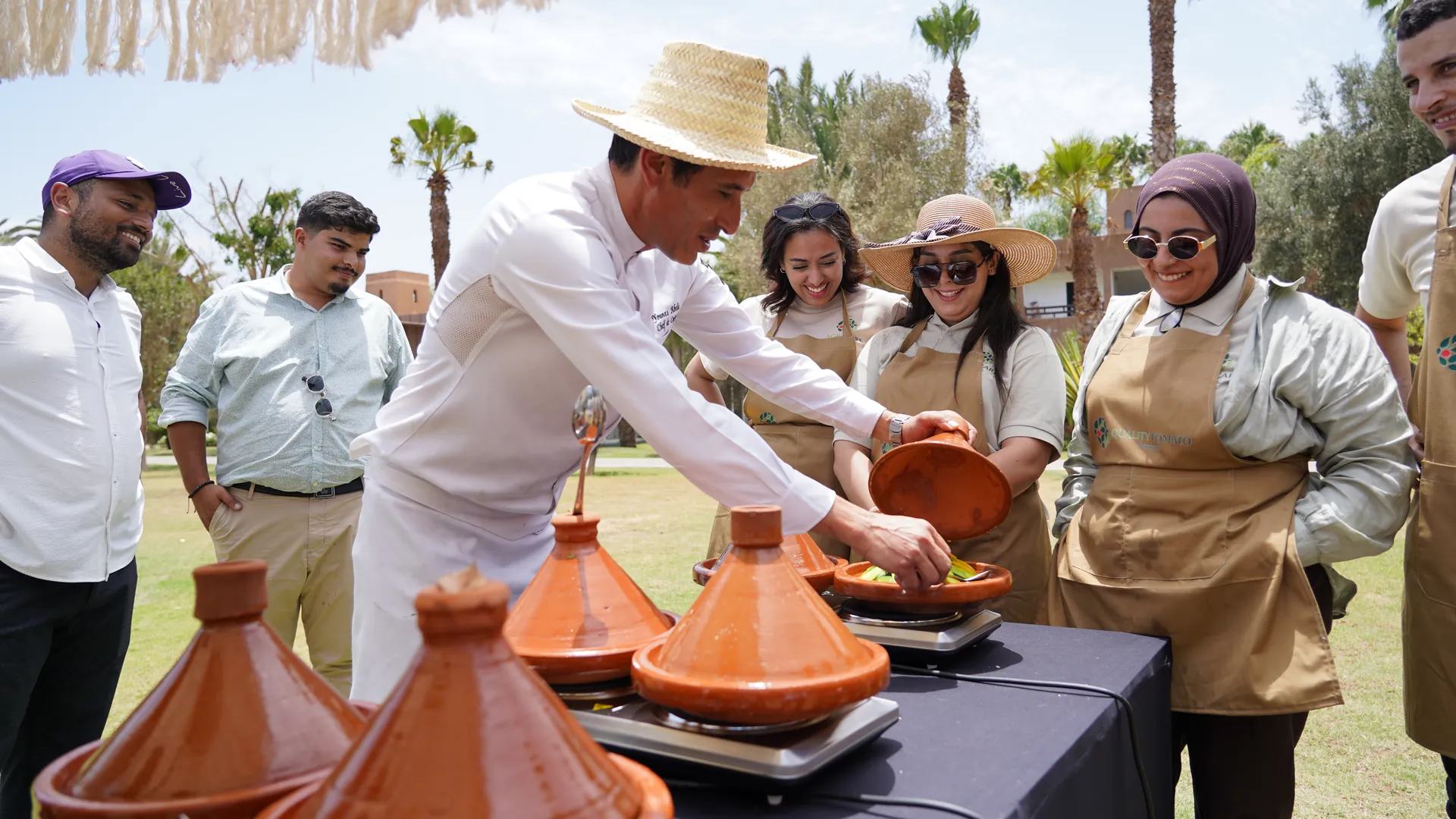 Atelier MasterChef en extérieur avec chef et participants